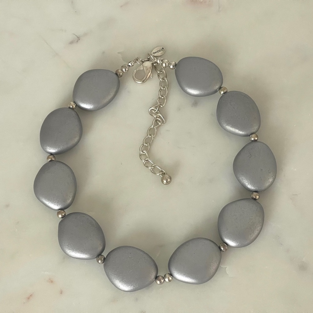 Chicos Silver tone necklace.